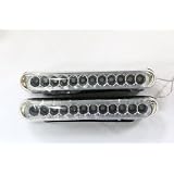 (HK) White 2X12 Waterproof High Brilliant 24 LED AUX Daytime Running Lights Auto Car... 