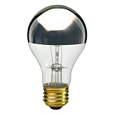 Satco S3956 130-Volt 100-Watt A19 Medium Base Light Bulb, Silver Crown,