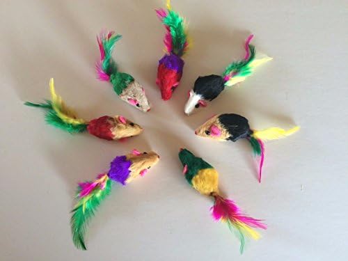 Cat Toy 20 Colorful Rattle Short Furry Mice Catnip