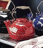 5 Quart Cast Iron Tea Kettle-Red