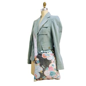 V2SL Zen Velvet Gray of Vela TESAGE tote bags, Style 2S, Soft Cotton KIMONO Print Velvet, Shoulder bags with Drawstring Closure Top,
