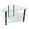 Glass/Steel Corner TV Stand - Clear/ Black (44")