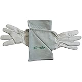 Rose Pruning Gloves for Men and Women. Thorn Proof Goatskin Leather Gardening Gloves with Long Cowhide Gauntlet to Protect Your Arms Until the Elbow (Small)
