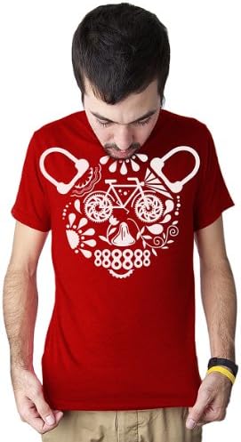 Clockwork Gears Men's Day of the Bear Cycling T-Shirt, Red, Large