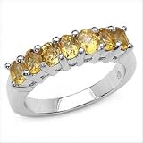 1.40 Carat Genuine Citrine Oval Silver Ring