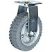E.R. Wagner Pneumatic Plate Caster, Rigid, Soft Rubber Wheel