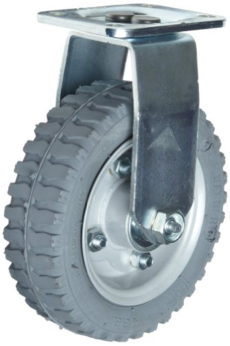 E.R. Wagner 4FN3 6 Diameter Gray Fully Pneumatic Wheel Speciality Rigid Plate Caster, 3-3/4 Length X 2-3/4 Width Plate, 200 lbs Capacity Range