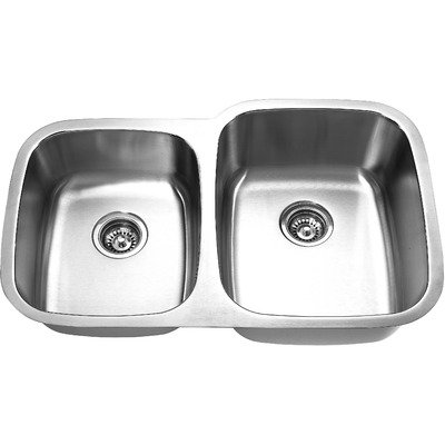 32.125 x 20.625 Stainless Steel Undermount Double Bowl Kitchen Sink Finish: Pearl Satin