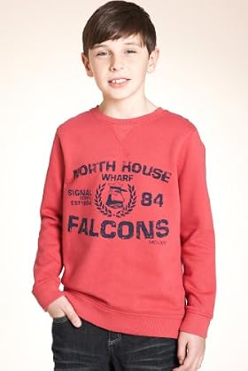 Cotton Rich Crew Neck Falcon Sweat Top