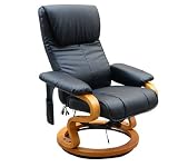 Aosom Synthetic Leather Heated / Vibrating Massage Chair w/ Ottoman - Black