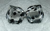 Rare Vintage Clear Transparent Lucite Dice Pair