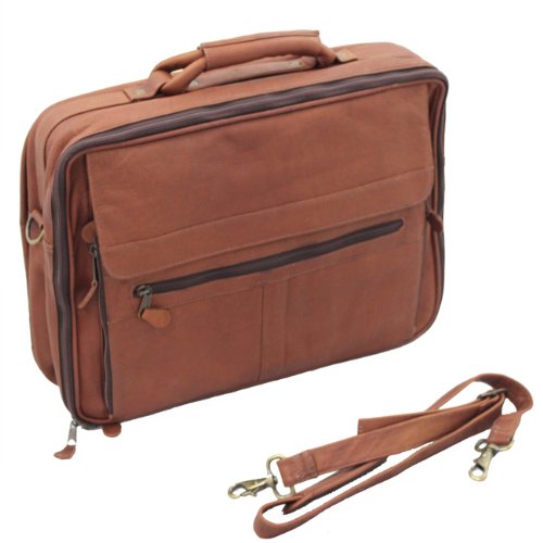 Vaquetta Premium Cowhide Leather Laptop Computer Portfolio - Saddle Tan