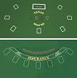 2-Sided Texas Hold'em & Blackjack Casino Felt Layout 36" x 72"