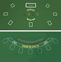 Da Vinci 2-Sided Texas Holdem & BLackjack Casino Felt Layout 36" x 72"