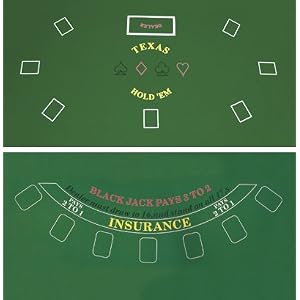 Da Vinci 2-Sided Texas Holdem & BLackjack Casino Felt Layout 36