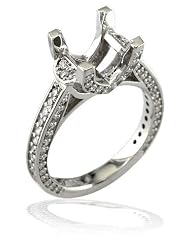 Lune Mezze Diamond Engagement Ring Setting, 0.75ct, 18k Rose (pink) Gold -... by 