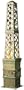 Kichler Lighting 15377VGB Ainsley Square Garden Obelisk 12-Volt Specialty Light, Verdigris with Aged Brass and Frosted Glass Diffuser