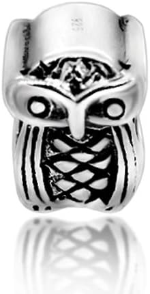 Everbling Owl Animal Bead Authentic 925 Sterling Silver Charm Bead Fits Pandora Chamilia Biagi Troll Charms Europen Style Bracelets