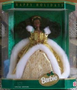 Childrens Toyshop  Toys : 1994 Happy Holidays Barbie Doll African American