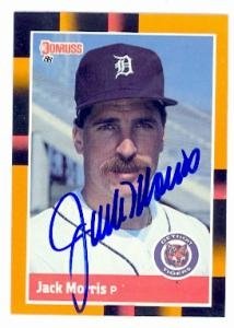 Jack Morris Autographed/Hand Signed Baseball Card (Detroit Tigers) 1988 Donruss Opening Day #181
