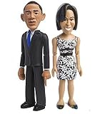 Barack Obama and Michelle Obama in Black/White Dress - Action Figure Collectible Set