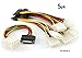 CablesOnline 5-PACK 6in SATA 15-Pin Male to Dual 4-Pin Molex Y Power Splitter - PC-025D-5