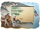 Decorating Native American Indian Warrior On White Horse With Wolves ( Horizontal ) 3.5X5