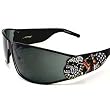 Ed Hardy L.A. Bulldog with Crystals Eyewear Sunglasses EHS018 - Black