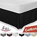 Combed Cotton Sateen Full Bed-Skirt Black - 100% Finest Quality Long Staple Fiber - Durable, Comfortable and Abrasion Resistant, Quadruple Pleated, Cotton Blended Platform - by Utopia Bedding