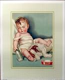 JUST PALS~art print by Charlotte Becker~Vintage reproduction of sleeping Baby & Terrier Dog