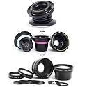 Lensbaby Optic Swap System Muse with Double Glass Optic Selecive Focus Lens kit. for Canon EF type mount SLR's with Lensbaby Optic Box Set Bundle for Composer, Muse, & Control Freak - Lensbaby Accessary Kit Bundle with 0.6X Wide Angle / 1.6X Telephoto Macro Kit, & Creative Aperture Kit