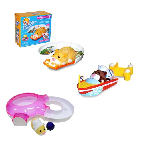 Zhu Zhu Pets Hamster House Starter Set With Add on Skateboard and Boat