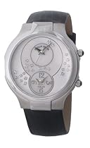 Philip Stein Teslar Womens Black Lizard Strap Mother of Pearl Diamond Dial Dual Time Watch 6-SCDMOP-ZB