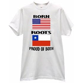 BORN AMERICA USA ROOTS IN CHILE SANTIAGO COUNTRY PRIDE SOUTH AMERICA FLAG T SHIRT