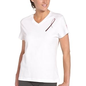 Reebok Women’s Avon Foil Ribbon Tee (White, Large)
