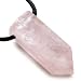 Brazilian Gemstone Healing Crystal Point Terminated Rose Quartz Pendant Necklace