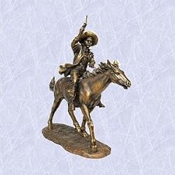 Wild Western Cowboy sculpture w horse statue new XL