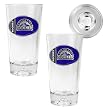 Colorado Rockies 2pc Pint Ale Glass Set with Baseball Bottom - Oval Logo MLB Baseball