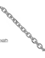 10k Solid White Gold 0.8 mm (1/32 Inch) Cable Chain Necklace 18" w/ Lobster Claw Clasp