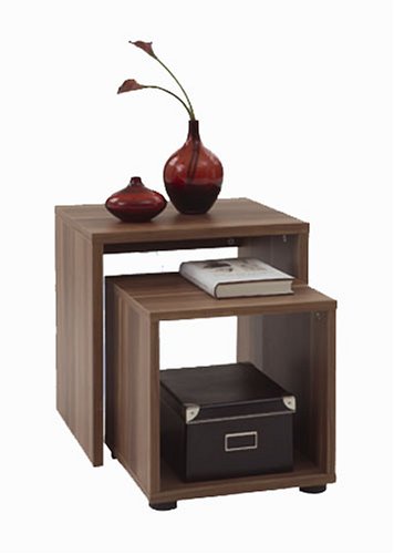 FMD 621-001 Beistelltisch-Set Duo - B/H/T: 45.0 x 48.0 x 40,0 cm, Zwetschge