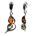 Sterling Silver Multicolor Amber Stud Earrings