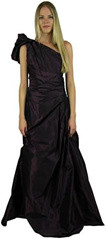 Monique Lhuillier Womens Purple Ruch One Shoulder Long Sheen Dress 4