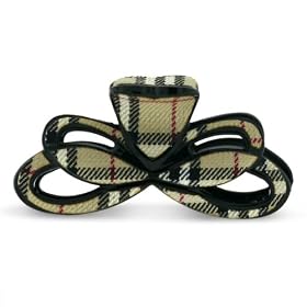 Burberry Style Designer Brown Bow Hair Clip