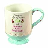 Grasslands Road Just Desserts Cake 16-Ounce "My age is half way between 29 and None of Your Business" Birthday Mug