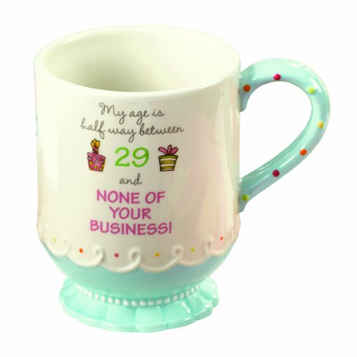 Grasslands Road Just Desserts Cake 16-Ounce "My age is half way between 29 and None of Your Business" Birthday Mug