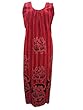 Hot Red Sleeveless Cotton Caftan Boho Maxi Dress Kaftans M / L Hot Red Sleeveless Cotton Caftan Boho Maxi Dress Kaftans M / L