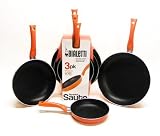 Bialetti Trends Collection 3-Pack Saute Pan | Color| Orange Spice Bialetti Trends Collection 3-Pack Saute Pan | Color| Orange Spice