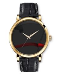 SPRAWL Aanalog Fashion Series Gold Ladies Watches of Genuine Black Leather Strap,Unique Wrist Watch for Women Girls Designed with Gray background red ribbon