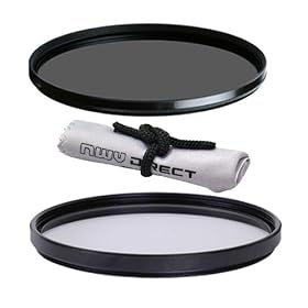 Vivitar High Grade 77mm UV (Skylight 1A) Filter, Vivitar High Grade 77mm Circular Polarizing Filter, & Nwv Direct Microfiber Cleaning Cloth. (Alternative For Tiffen Part# 77PTP)
