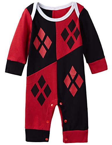 A&J Design Baby Girls' Harley Quinn Long Sleeve Romper 6-9 Months